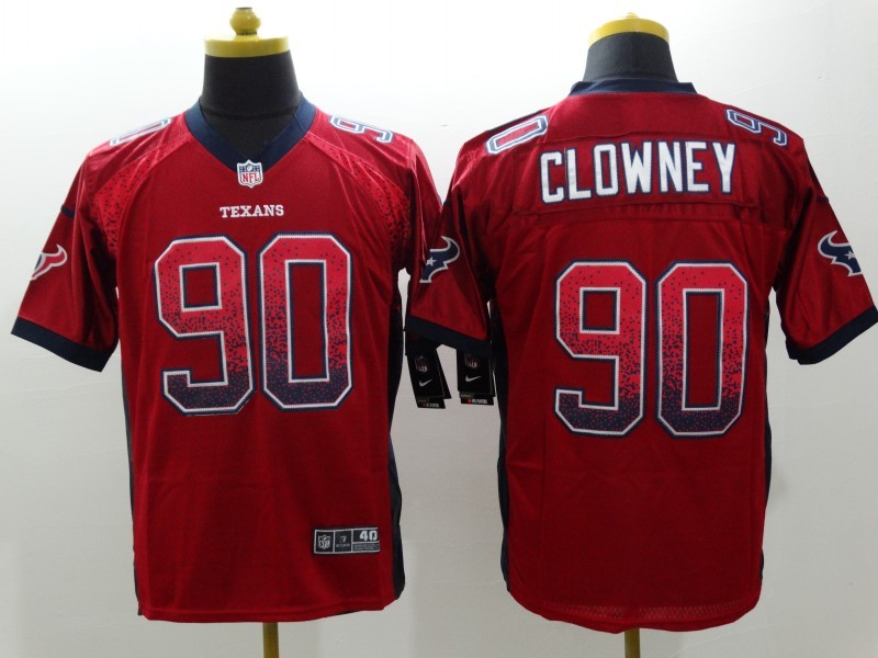 Men's Houston Texans Jadeveon Clowney #90 Red Jersey